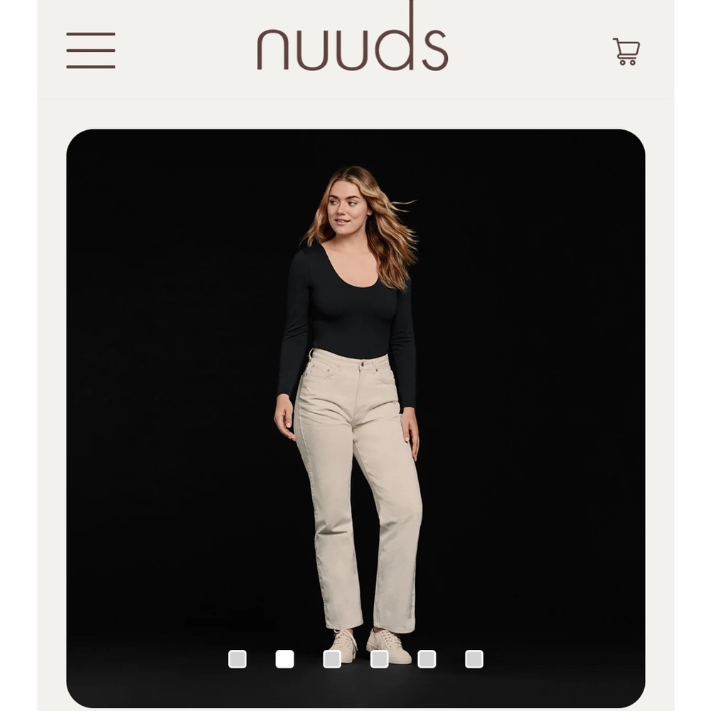 Nuuds Long sleeve scoop neck bodysuit Black size L